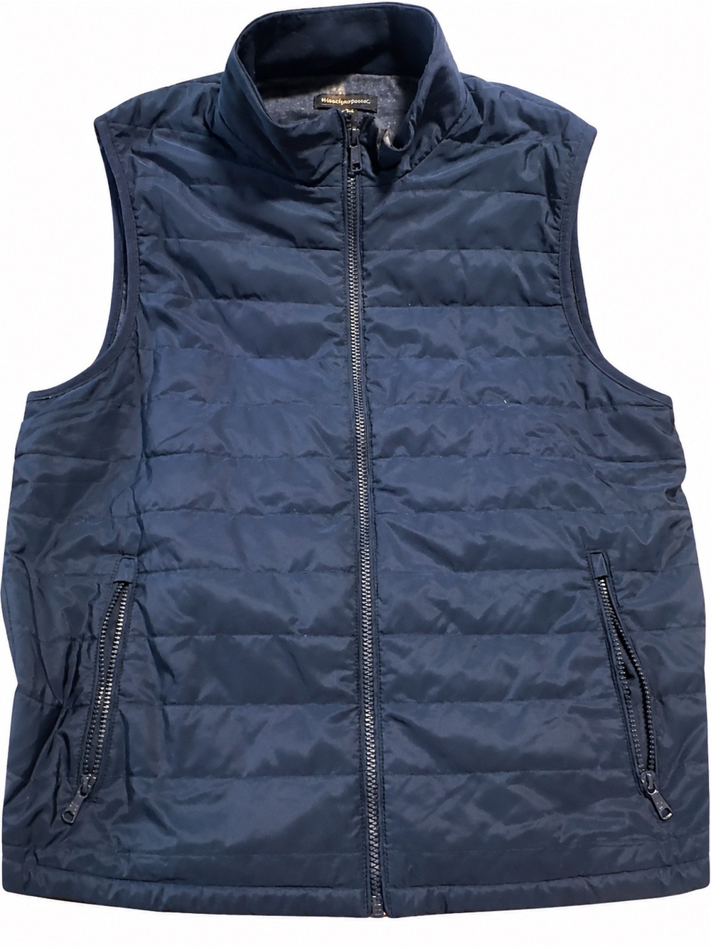 Banana Republic Navy Quilted Puffer Vest with Stand Collar
